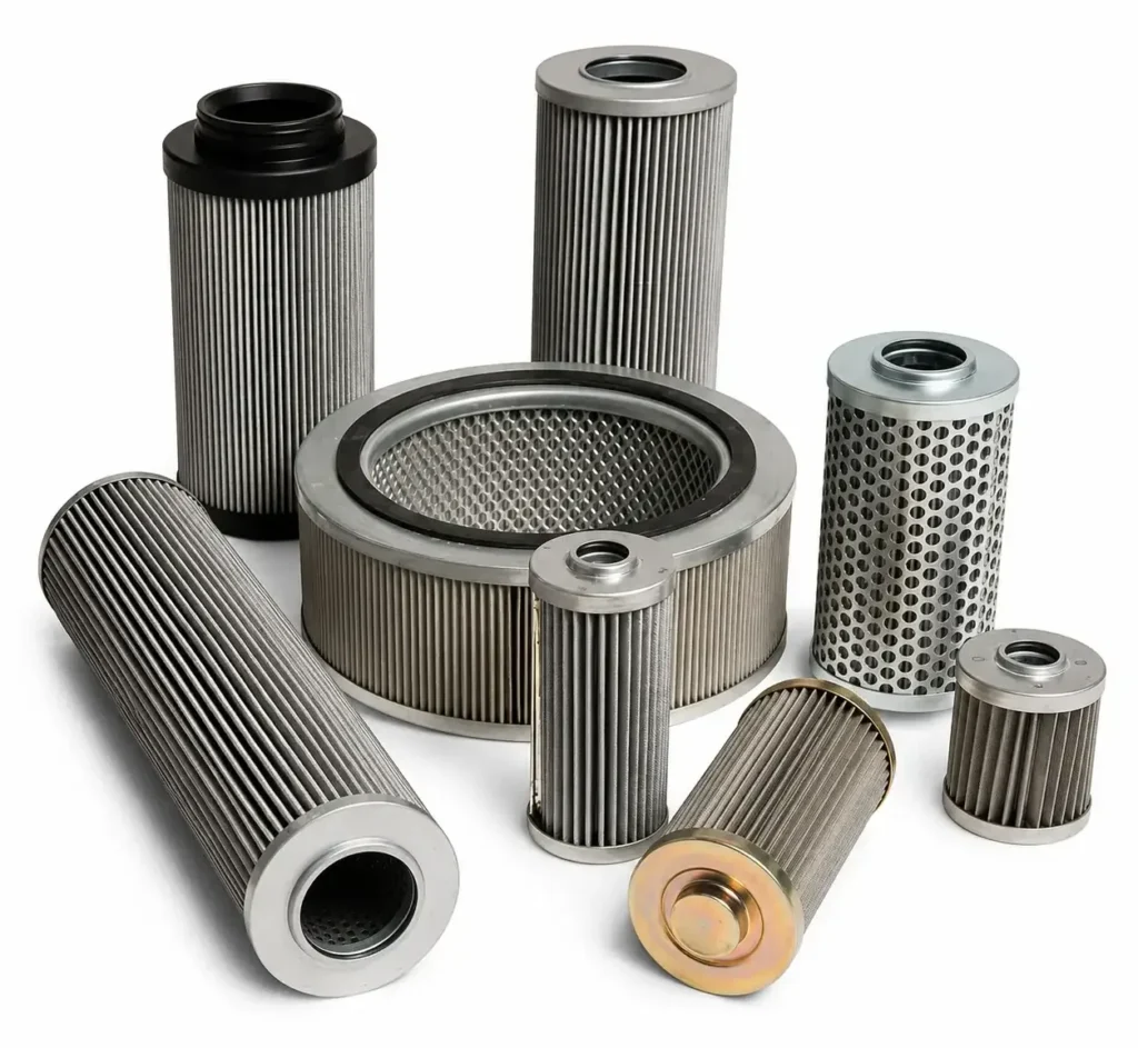 Filtros hidráulicos y elementos strainer para maquinaria pesada